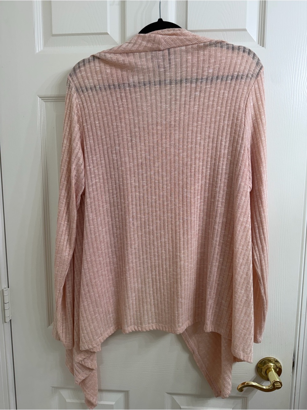 Bobeau Blush Pink Asymmetrical Draped Button Cardigan NWOT Size XL - Picture 2 of 4